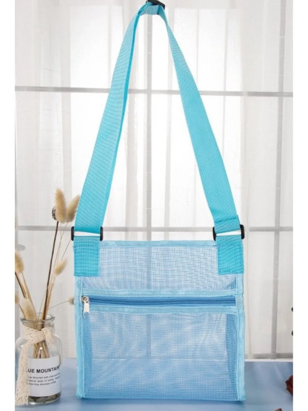 Kids Mesh Seashell Collecting Bag Beach Shell Bag Adjustable Strap NEW